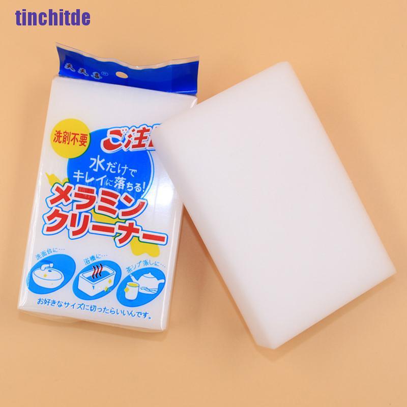 [Tinchitde] Melamine Foam Magic Sponge Eraser Cleaning Block Multi Cleaner Easily Use 1Pcs [Tin]