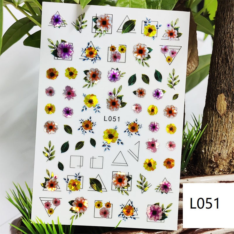 Miếng Dán Trang Trí Móng Tay 3D Hình Hoa Lá Mùa Xuân Hè