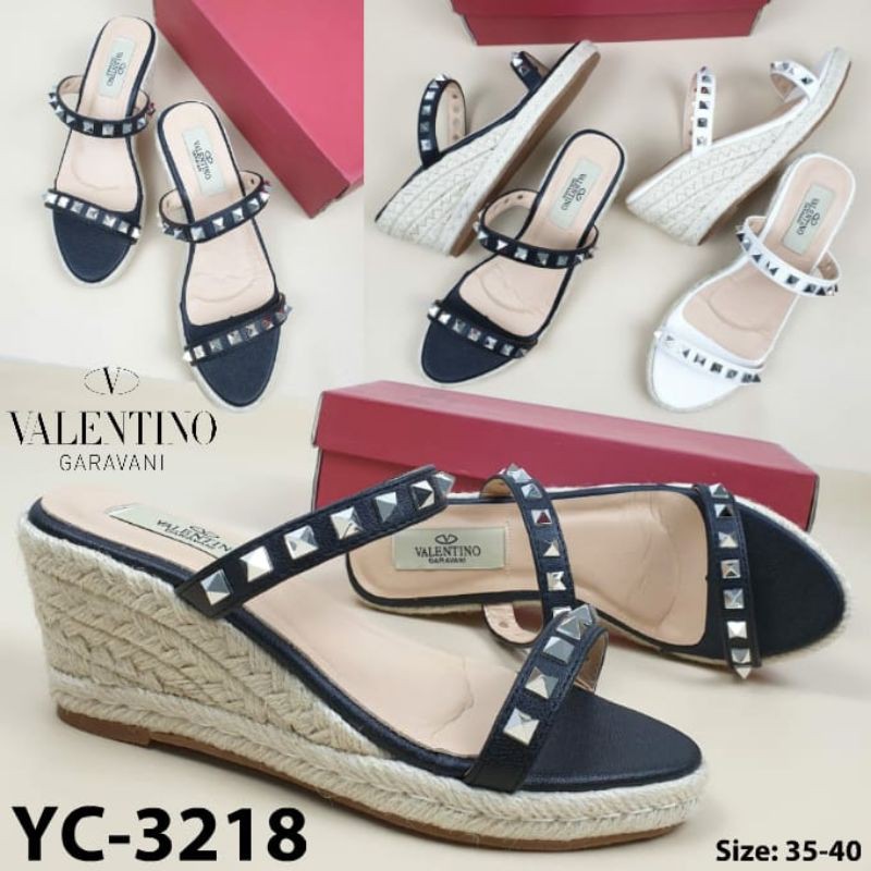 Valentino Giày Sandal Đế Xuồng 7cm Yc-3218 Thời Trang Trẻ Trung