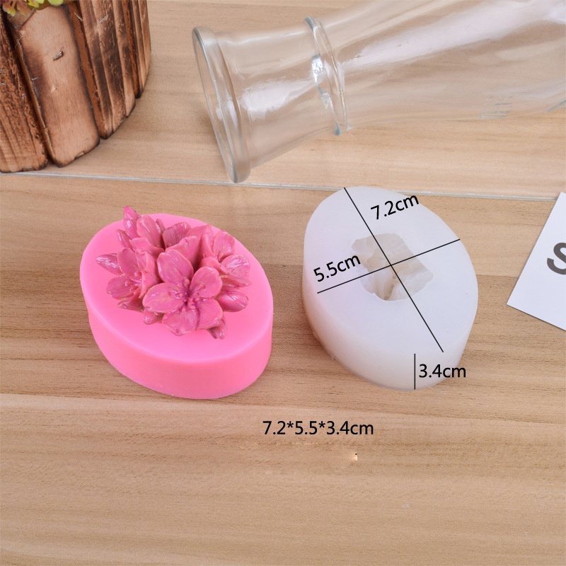 Khuôn Silicone Làm Xà Phòng Hình Hoa Hồng 3d DIY