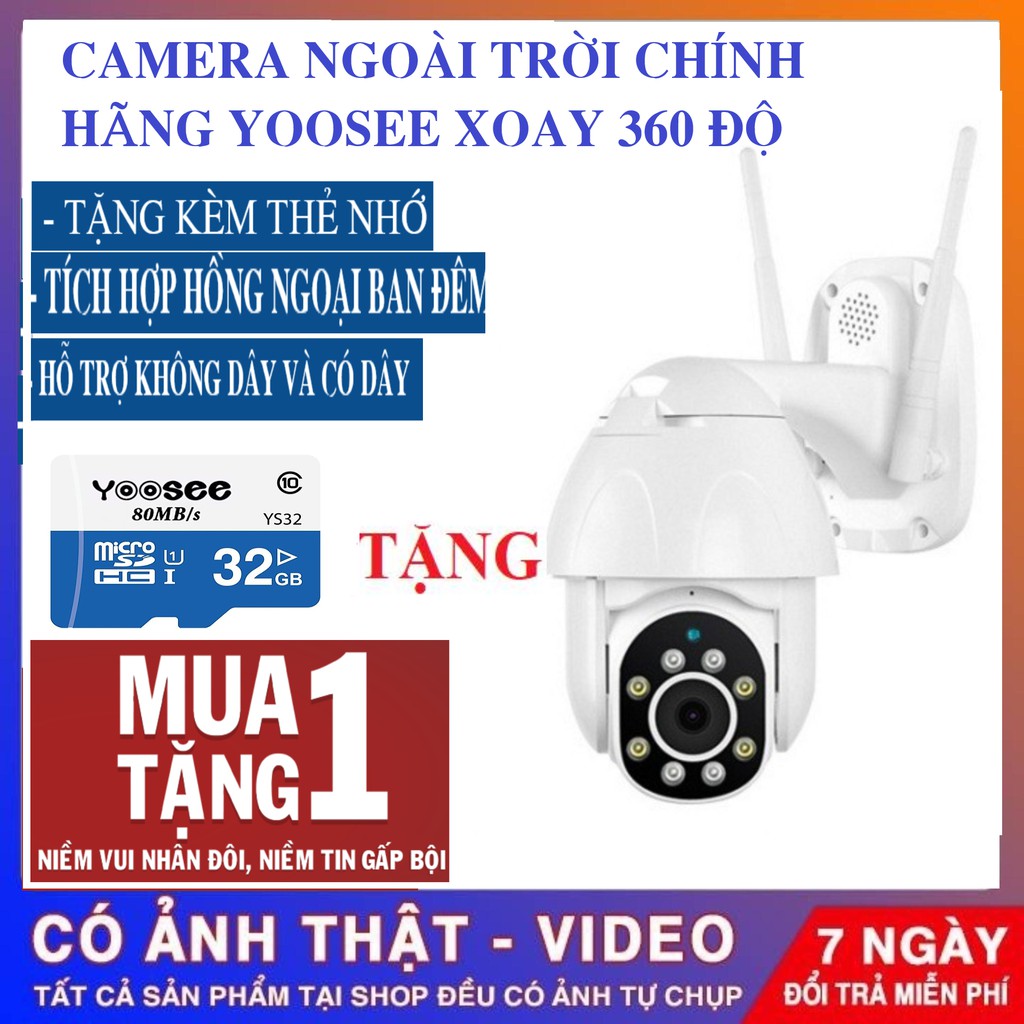 HOT(BẢO HÀNH SẢN PHẨM 3 NĂM- 1 ĐỔI 1 TRONG 7 NGÀY - TẶNG KÈM THẺ 32GB YOOSEE CHÍNH HÃNG) - Camera yoosee ngoài trời PTZ