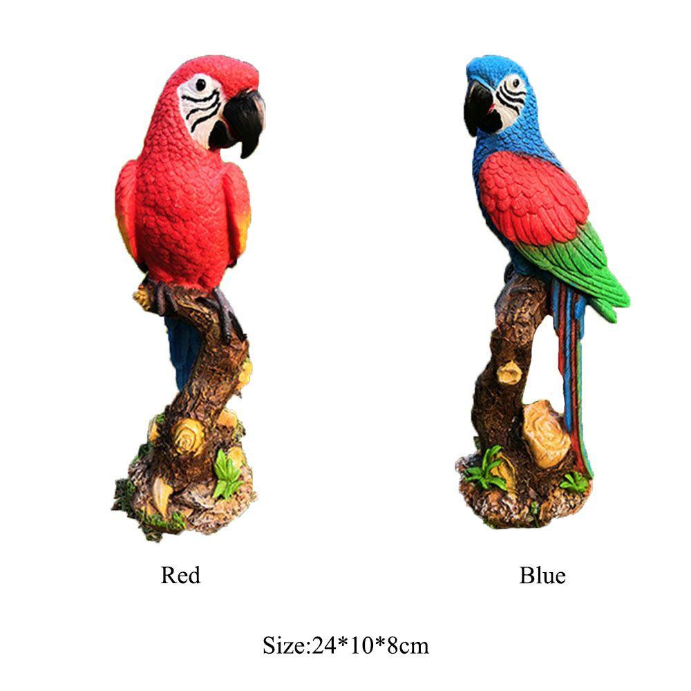 WTTLE Tượng Vẹt Giả Bằng Nhựa Resin Trang Trí Tiểu Cảnh