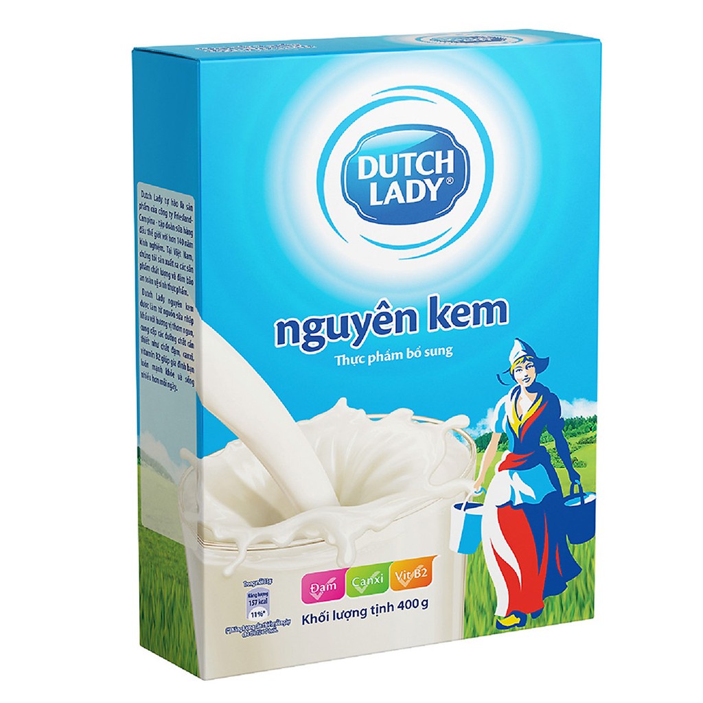 Sữa bột cô gái Hà Lan nguyên kem hộp giấy Dutch Lady 400g