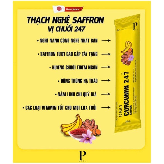 CHÍNH HÃNG Thạch Nghệ Saffron Vị Chuối 247 Nhật Bản