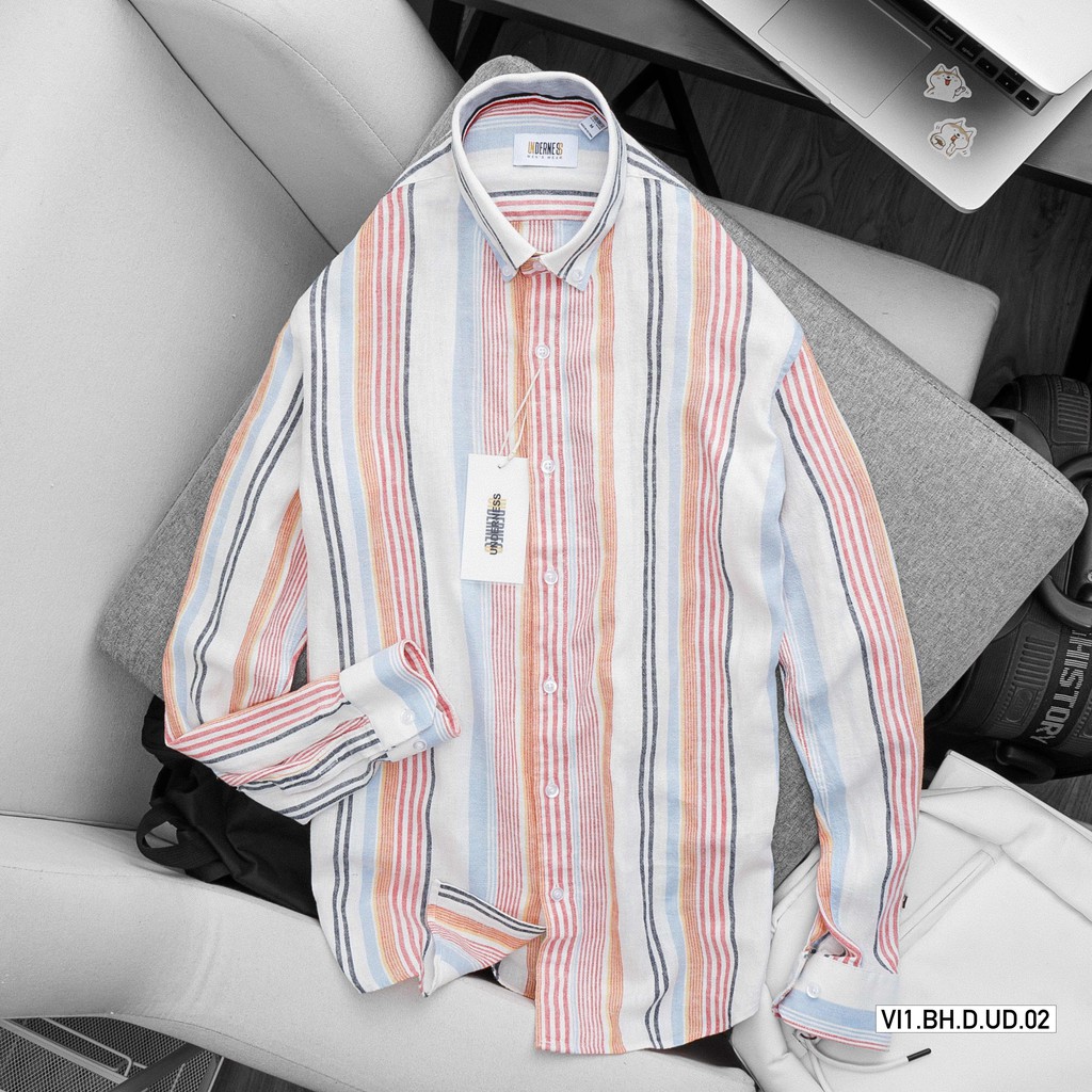 Áo sơ mi dài tay kẻ xọc linen cao cấp DICYDE VI1.BH.D.UD.02 | BigBuy360 - bigbuy360.vn