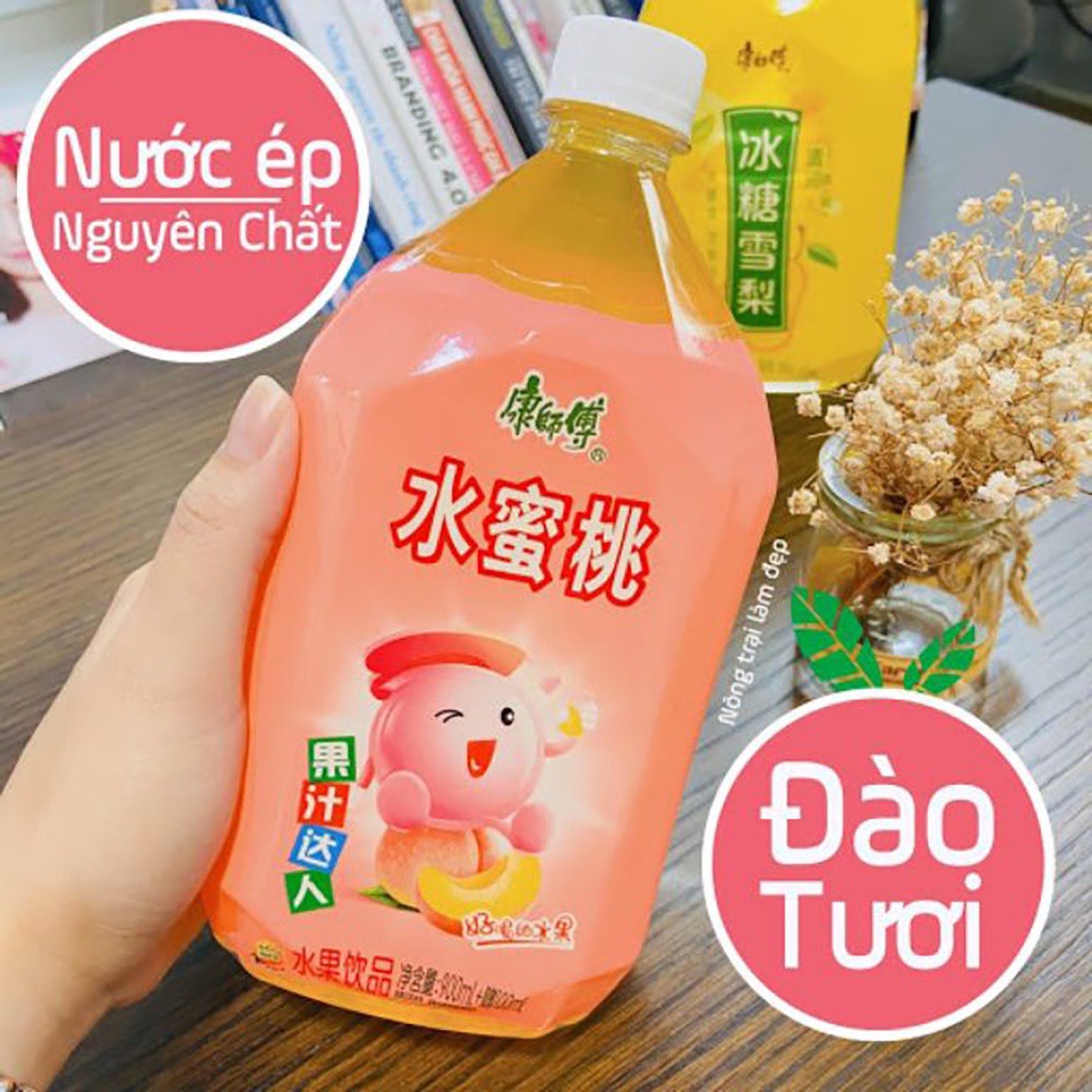 Nước hoa quả nhiều vị Lê, Đào, Hoa nhài, Trà chanh chai 1000ml - thơm ngon bổ dưỡng
