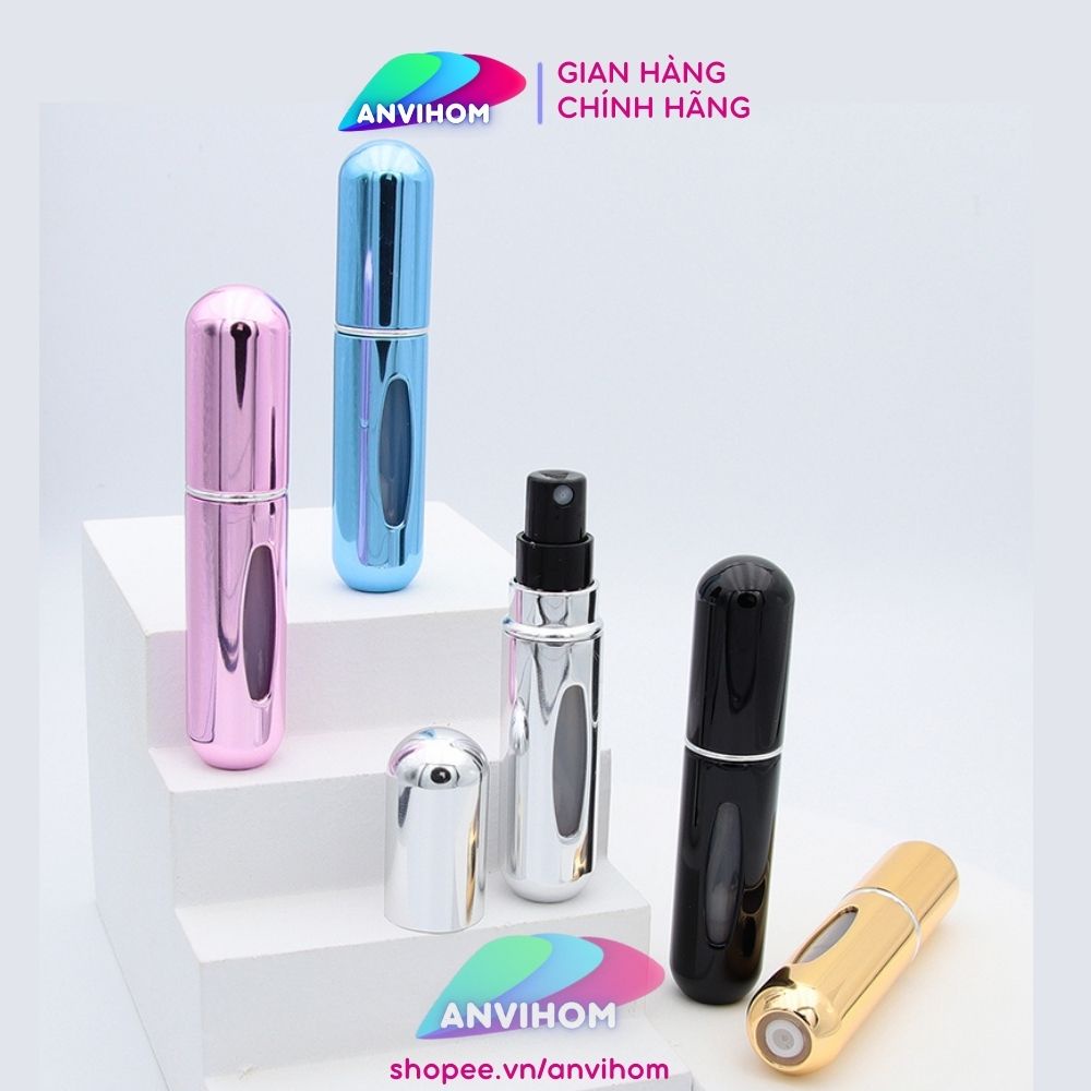 Chai chiết nước hoa tự động dạng xịt lọ 5ml sáng bóng lấp lánh + nhiều màu lựa chọn ANVIHOM