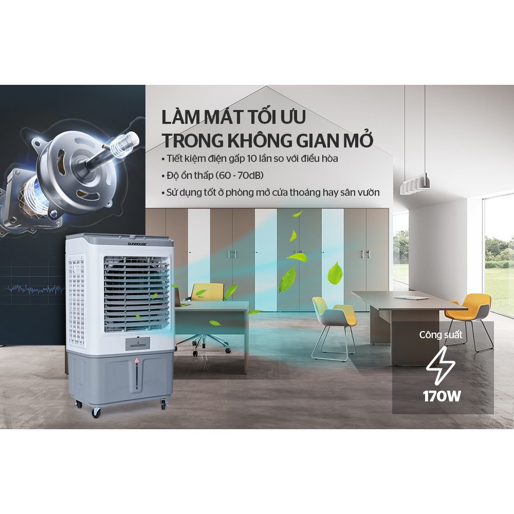 MÁY LÀM MÁT KHÔNG KHÍ {FREESHIP} Quạt điều hòa SUNHOUSE SHD7757