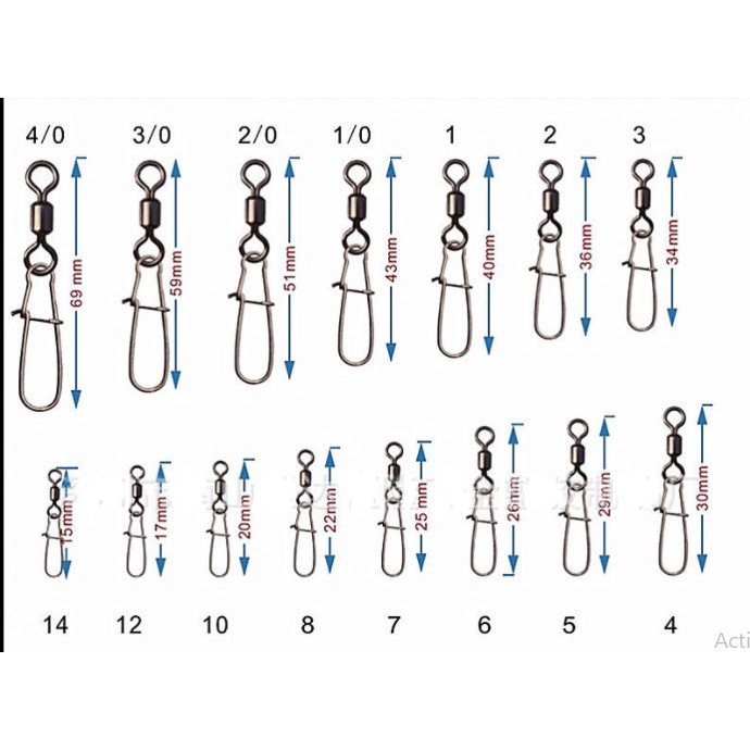Combo 50 chiếc khóa link số 8, vòng bi xoay, đầu nối, phụ kiện câu cá
