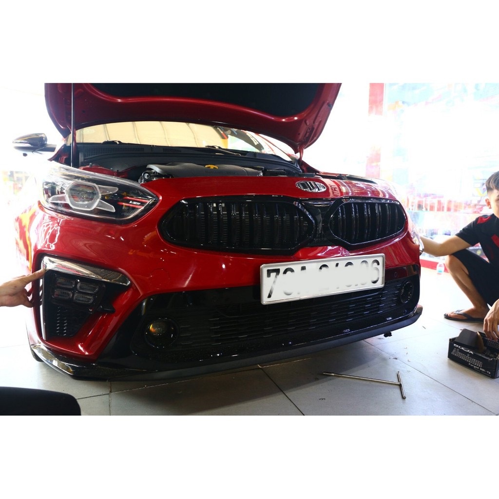 Mặt ca lăng độ Kia Cerato 2019 2020 2021 2022 2023. kiểu mũi hổ BMW , Nhựa ABS đen cao cấp