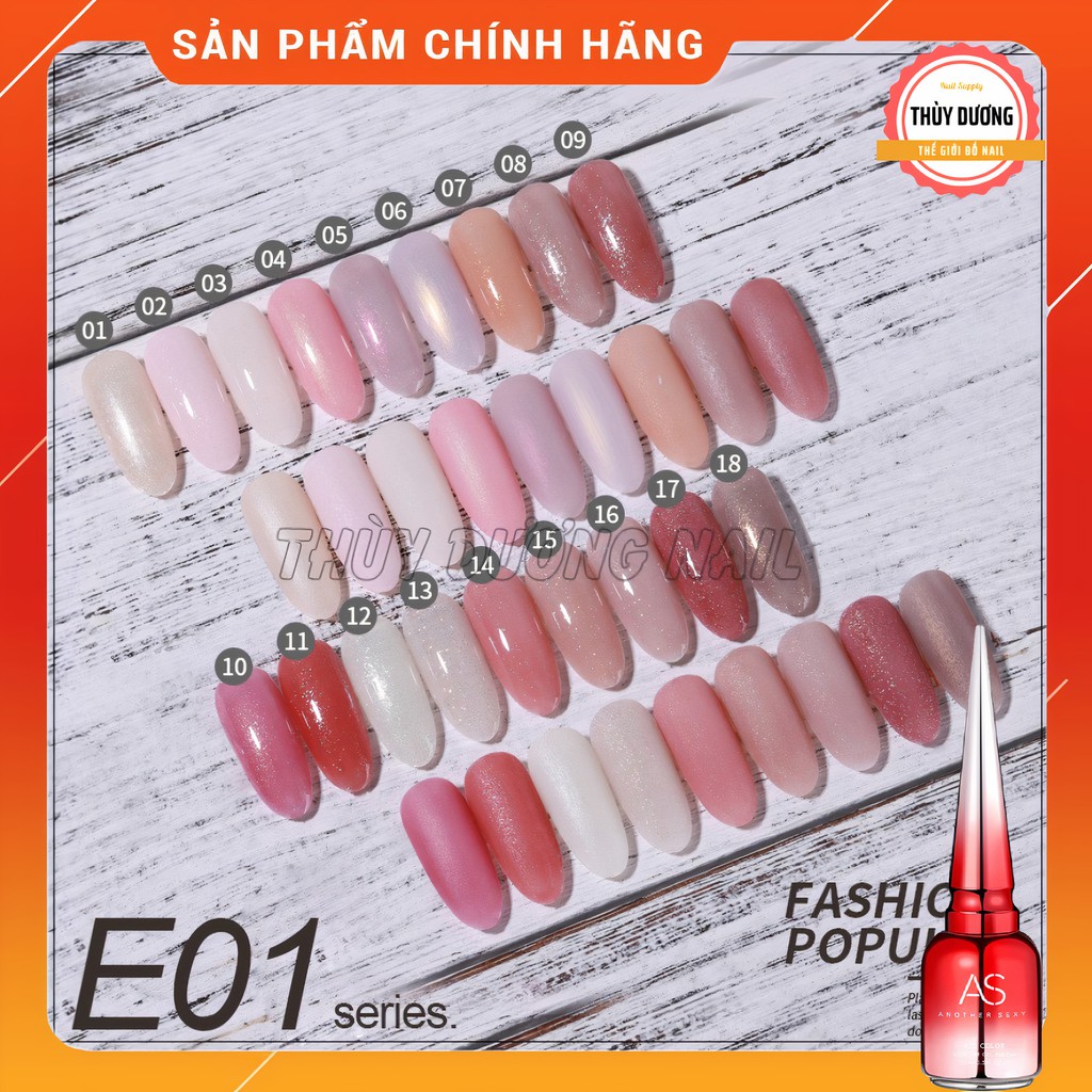 Sơn gel AS chính hãng chai đỏ mã E01 (thạch nhũ) 15ml