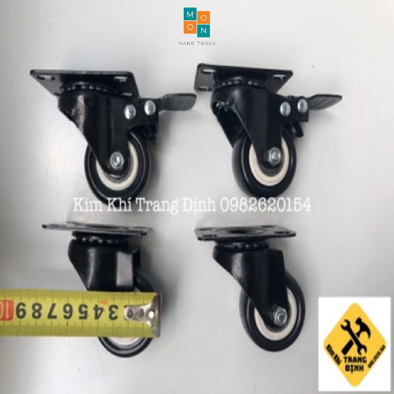 Bộ 4 bánh xe đen viền 4cm CỰC TỐT