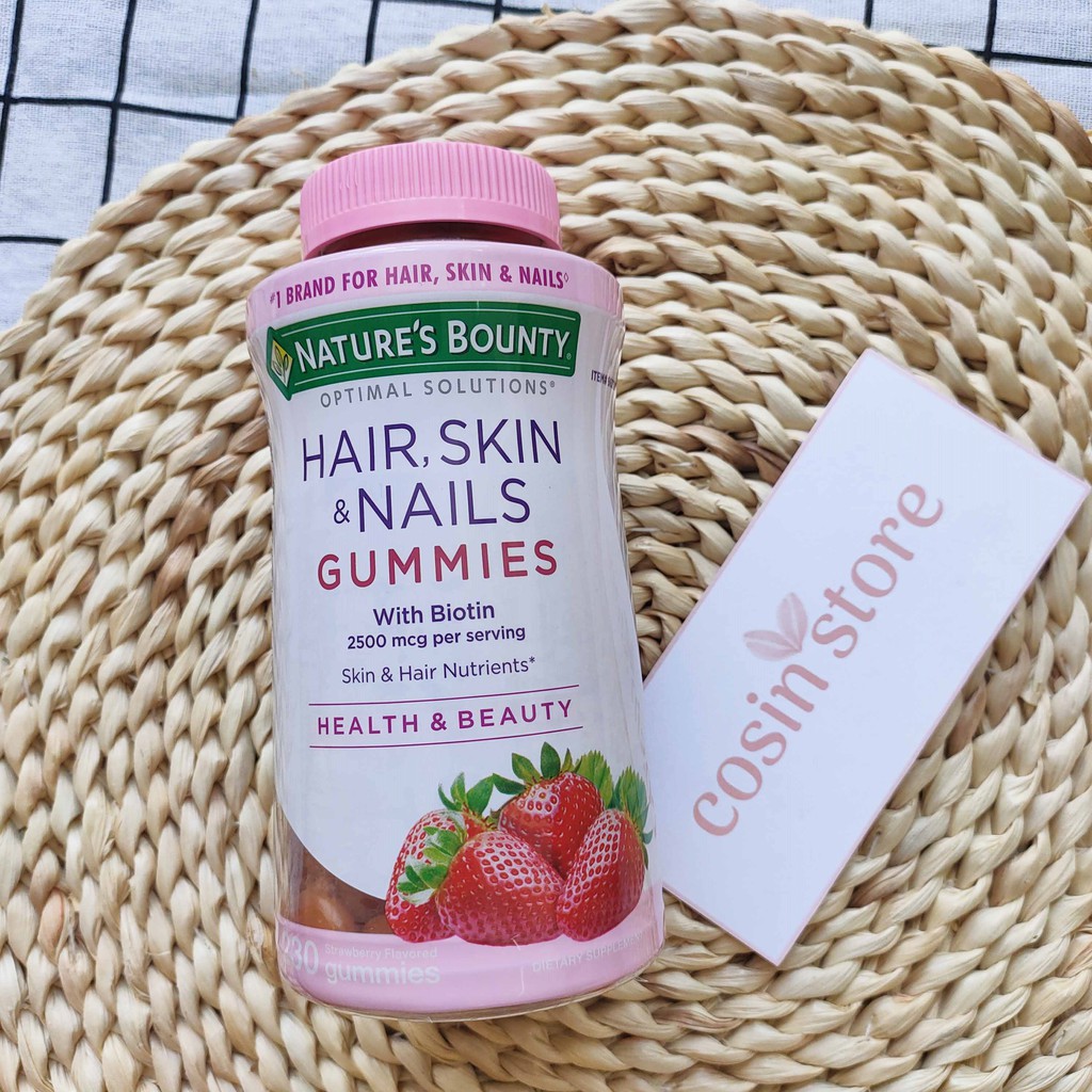 Kẹo Dẻo Nature's Bounty Hair Skin & Nails Gummies 230 viên - Hỗ Trợ Đẹp Da Móng Tóc