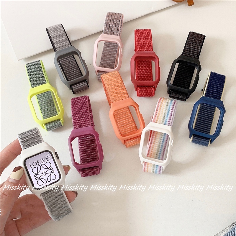 Ốp Dây Đeo Nylon Thể Thao Dành Cho Đồng Hồ Thông Minh Apple Watch 45mm 41mm 44mm 40mm IWatch Band 42mm 38mm Series 7 4 3 5 SE 6