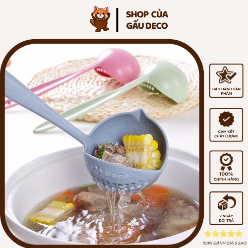 [FREESHIP] Muôi/muỗng múc canh, lẩu - Làm từ lúa mạch có lỗ 2 trong 1