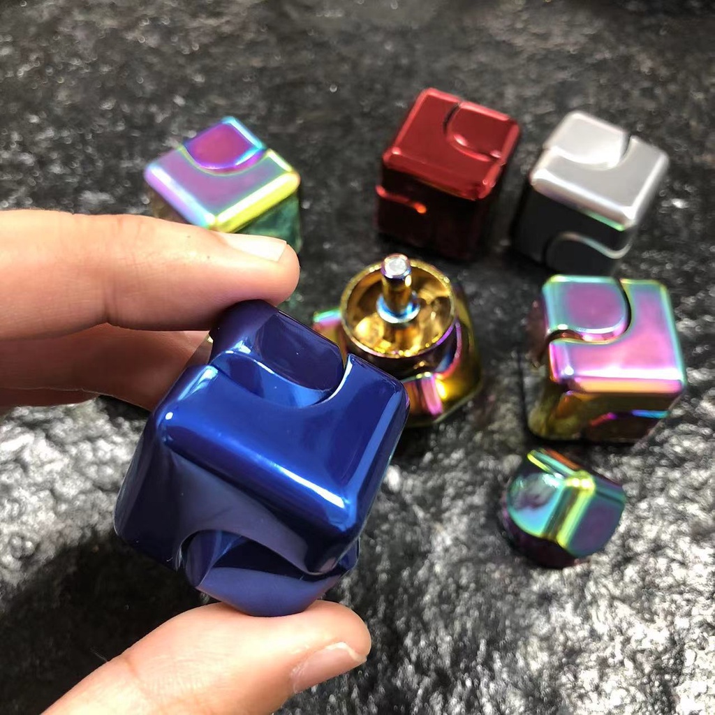 Con Quay Đồ Chơi Fidget Spinner HìNh KhốI Vuông BằNg Kim LoạI GiúP GiảM Stress