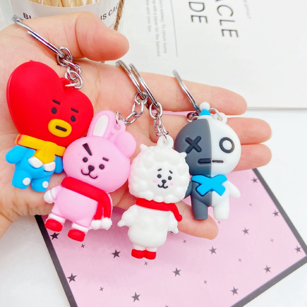 Móc khóa hình nhân vật BT21 đáng yêu dễ thương