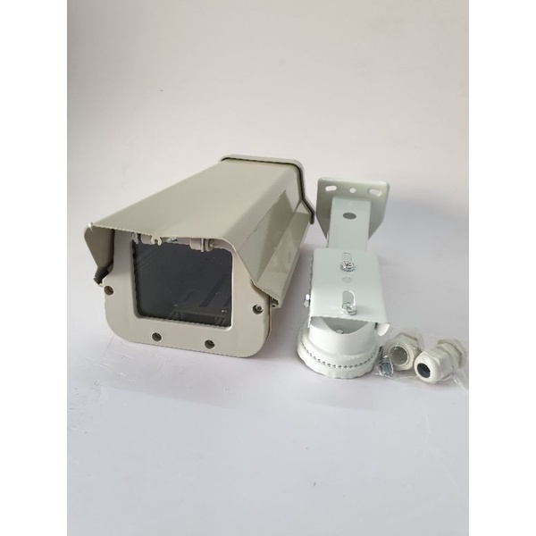 Vỏ hộp cho camera lắp ngoài trời kèm chân đế cỡ lớn che nắng mưa tốt.