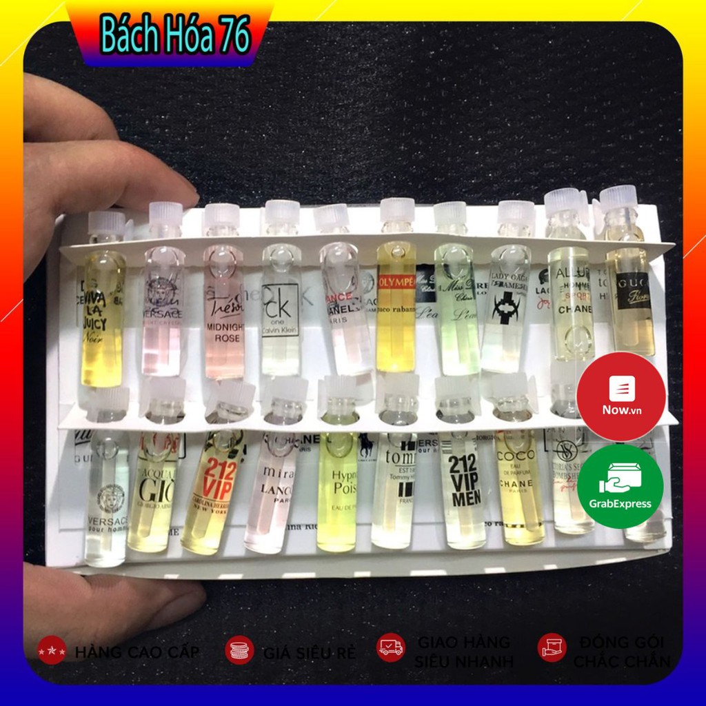 Nước hoa test mini 20 lọ thơm mát sang trọng quyến rũ nồng nàng