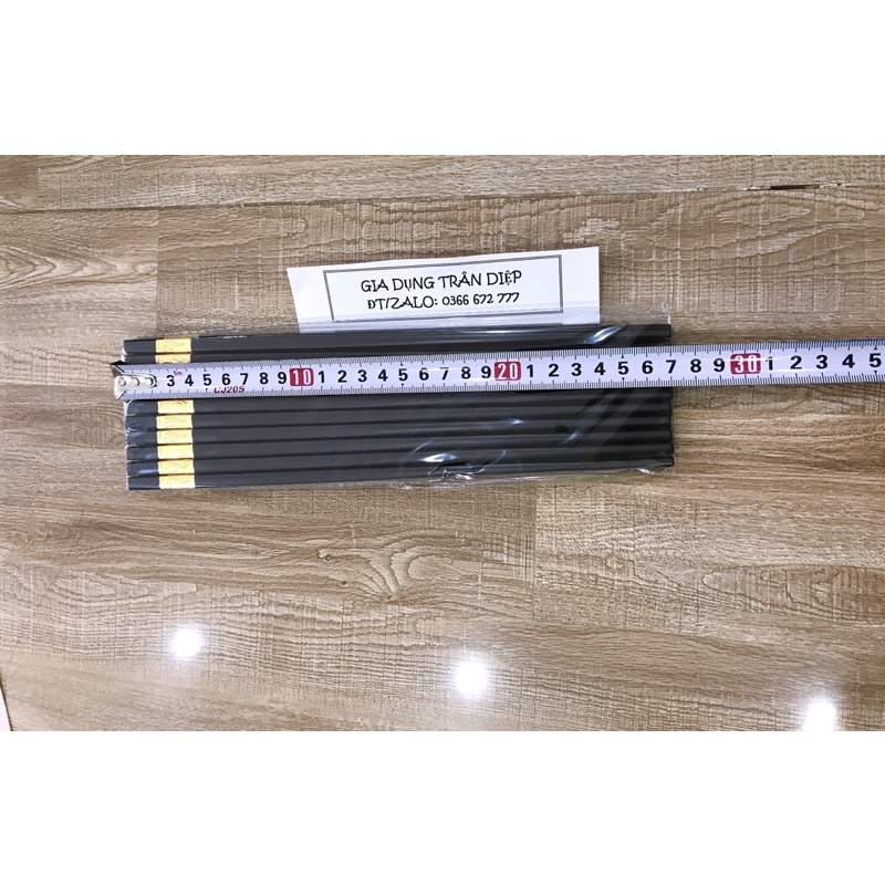 10 đôi đũa đen mạ vàng