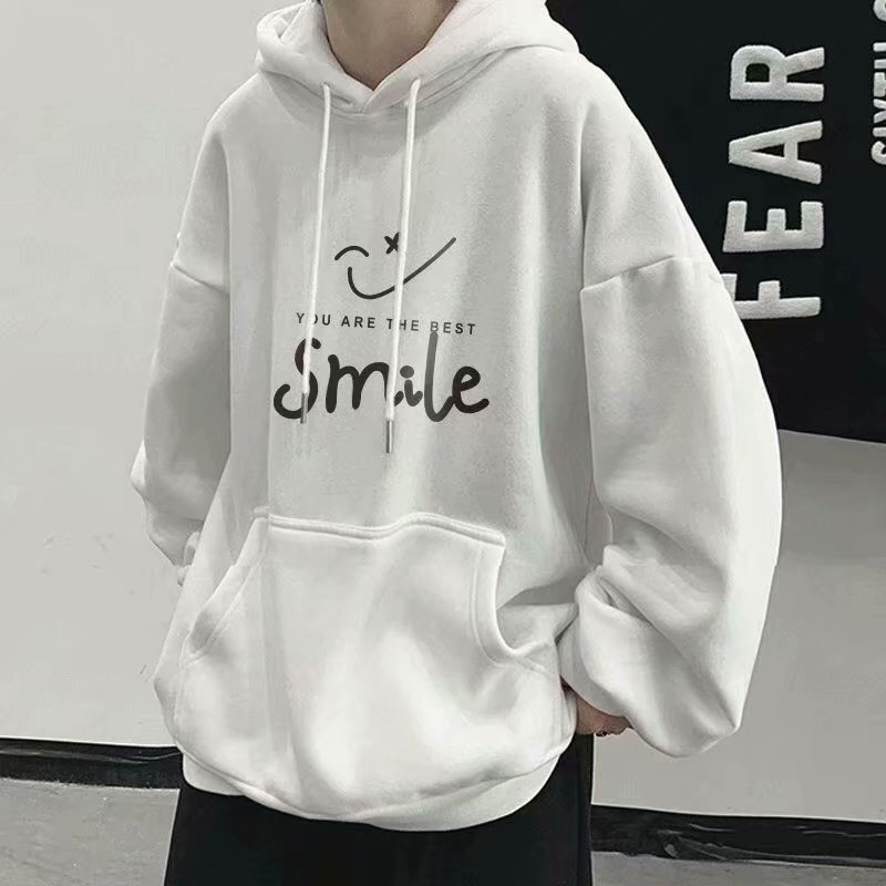 Áo hoodie AOKANG dáng rộng hình mặt cười thời trang xuân thu cho nam