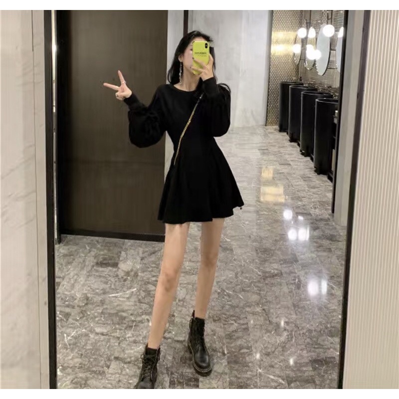 Váy Đầm Dáng Xoè Dài Tay Bo Eo Xinh Xắn - Cập Nhật Xu Hướng Thời Trang Thu Đông