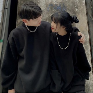 Áo SWEATER NỈ TRƠN ĐEN