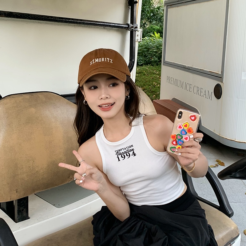 Mũ Lưỡi Trai Mềm Chống Nắng In Chữ Phong Cách Retro Mỹ Cho Nam Nữ