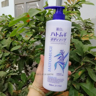 Sữa Tắm Trắng Da Hatomugi Ý Dĩ Nhật Bản 800ML