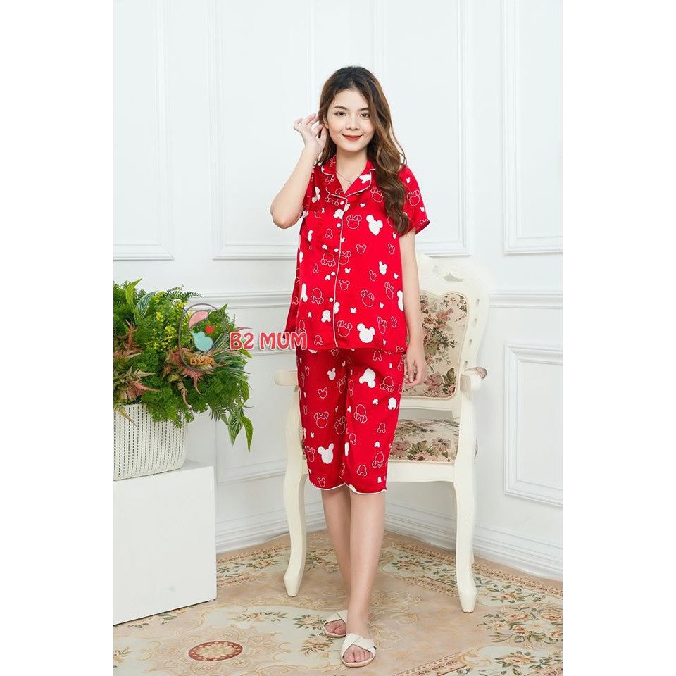 Bộ lụa pijama ngố