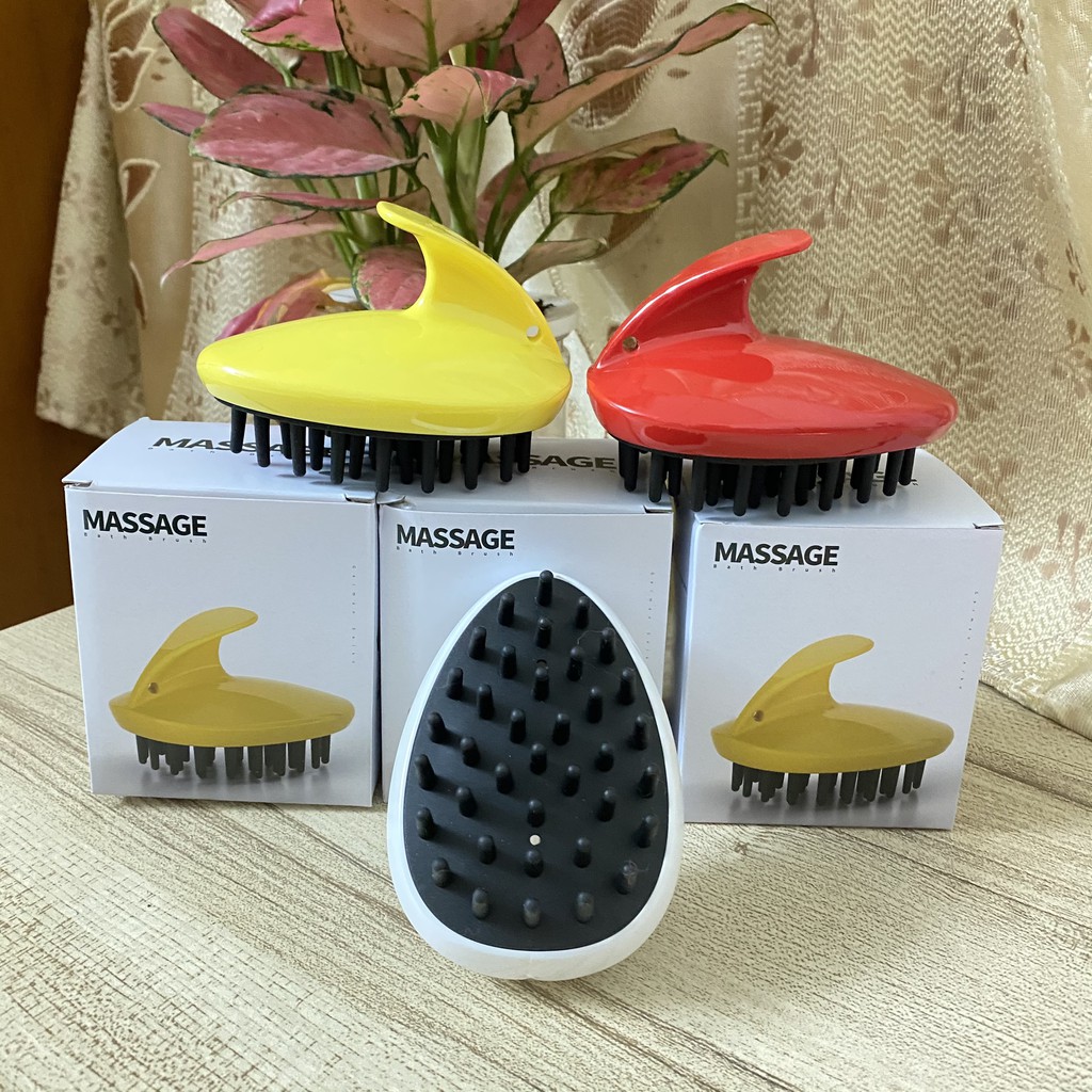 Lược Gội Đầu Silicon Massage Đầu Gai Mềm Cứng Lược Tròn Gỡ Rối Tóc Spa Nữ, Dụng Cụ Gội Đầu Tẩy Tế Bào Chết Chăm Sóc Tóc