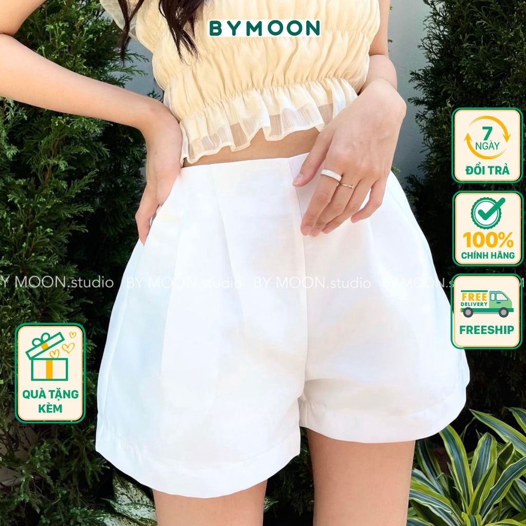 Quần short cạp cao tafta, quần short tafta phồng thiết kế BY MOON - ảnh thật Q002