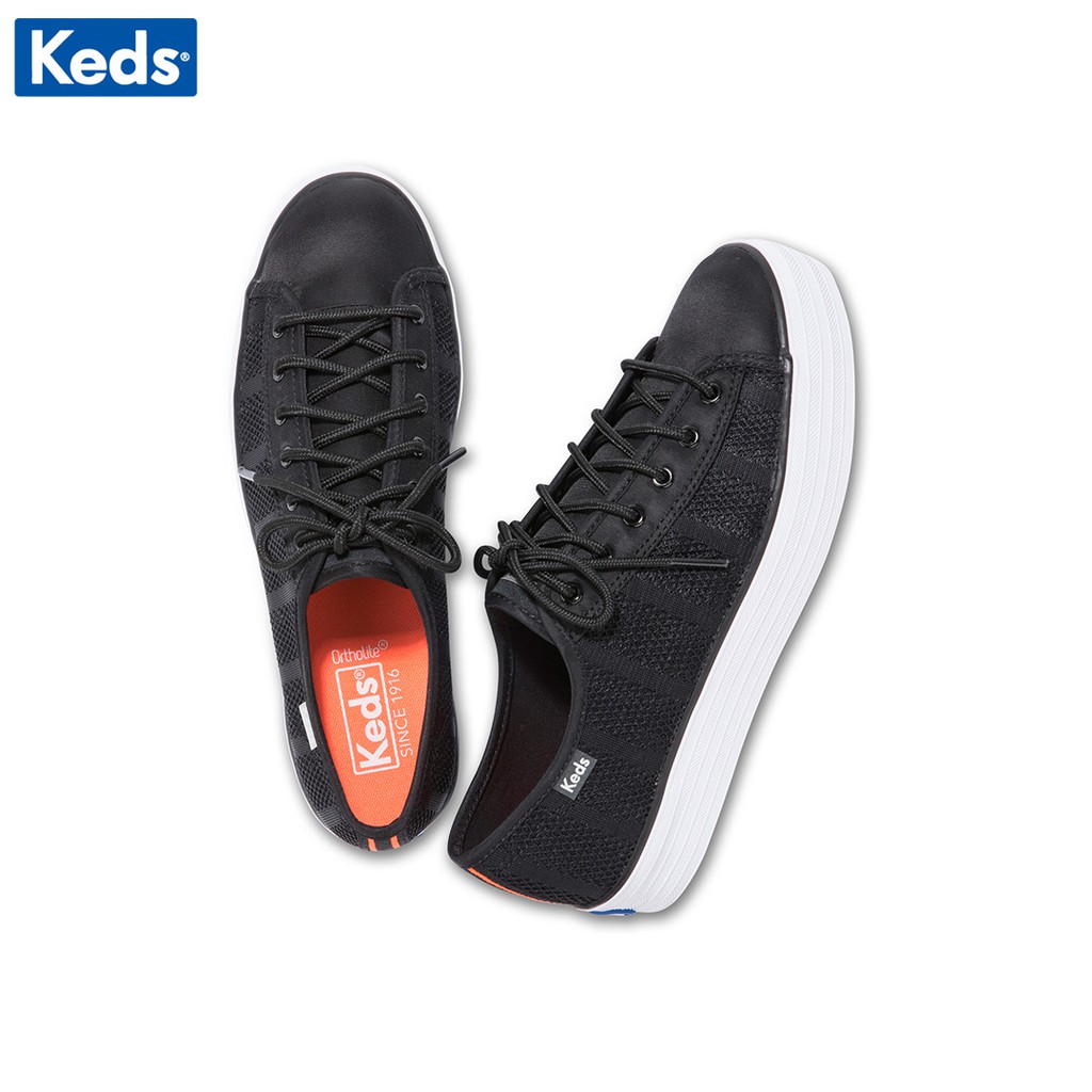 Giày Keds Nữ - Triple Kick Striped Mesh Black - KD058056