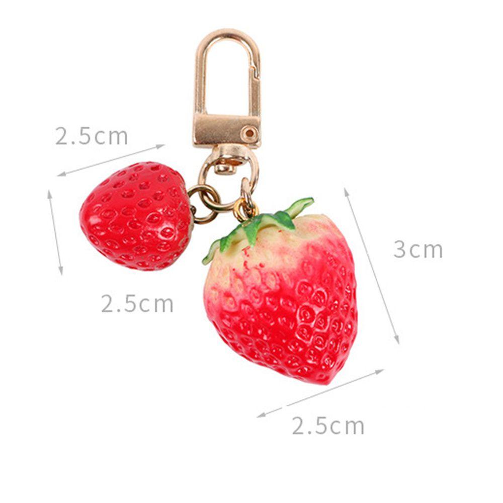 Móc Khóa Hình Quả Dâu Tây Dễ Thương Dùng Trang Trí Ba Lô / Móc Khóa