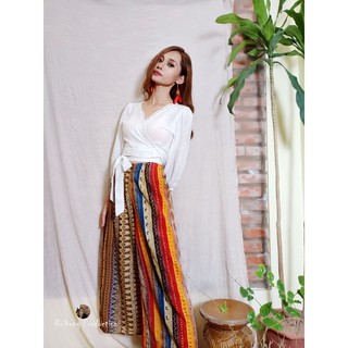 SET BỘ ÁO CROPTOP QUẦN DÀI CULOTTES ỐNG RỘNG SEXY HỌA TIẾT THỔ CẨM DÂN TỘC BOHEMIAN VINTAGE RETRO ĐẸP RẺ XỊN HOTGIRL
