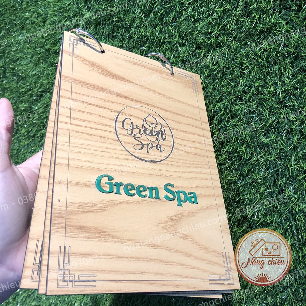 Menu chất liệu gỗ_ menu cho tiệm Spa_ Thẩm mỹ viện_ menu xinh giá rẻ