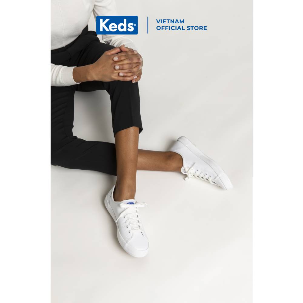 Giày Keds Nữ - Kickstart Retro Court Leather White/Blue - KD057559