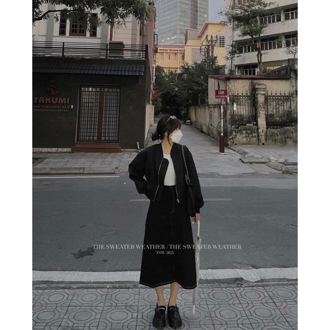 Chân váy min xẻ tà chun sau xinh xắn