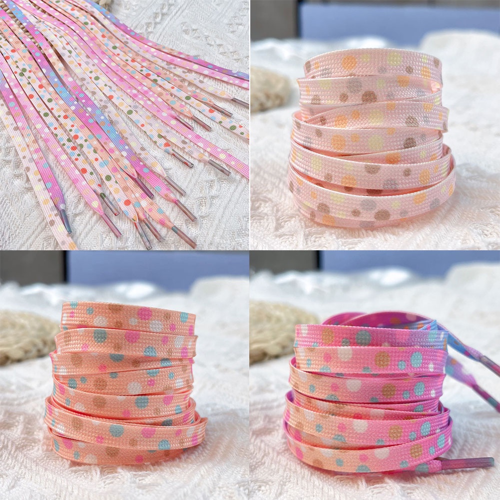 Dây Giày Họa Tiết Chấm Bi Nhiều Màu Sắc Xinh Xắn Cho Bé Gái 120/140CM