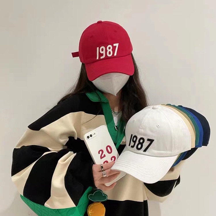 Nón Lưỡi Trai 1987 Màu Sắc Thời Trang Phong Cách Hàn Quốc Đơn Giản Dễ Phối Đồ