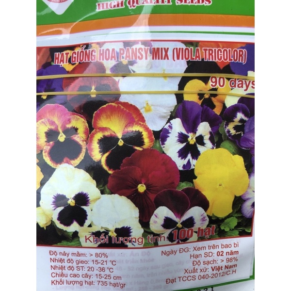 Hạt giống Hoa PANSY mix (100H)