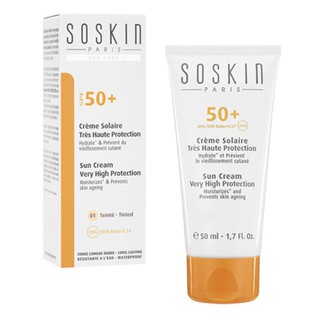 Kem chống nắng SPF50+,PA+++(Tinted 01) SUN CREAM VERY HIGHT PROTECTION-SOSKIN