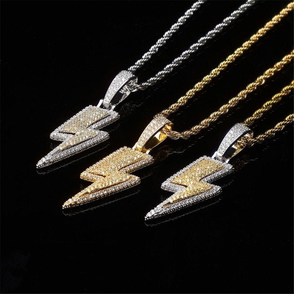 BORAG Vòng cổ Mặt Hình Tia Chớp Phong Cách Hip Hop Cá Tính