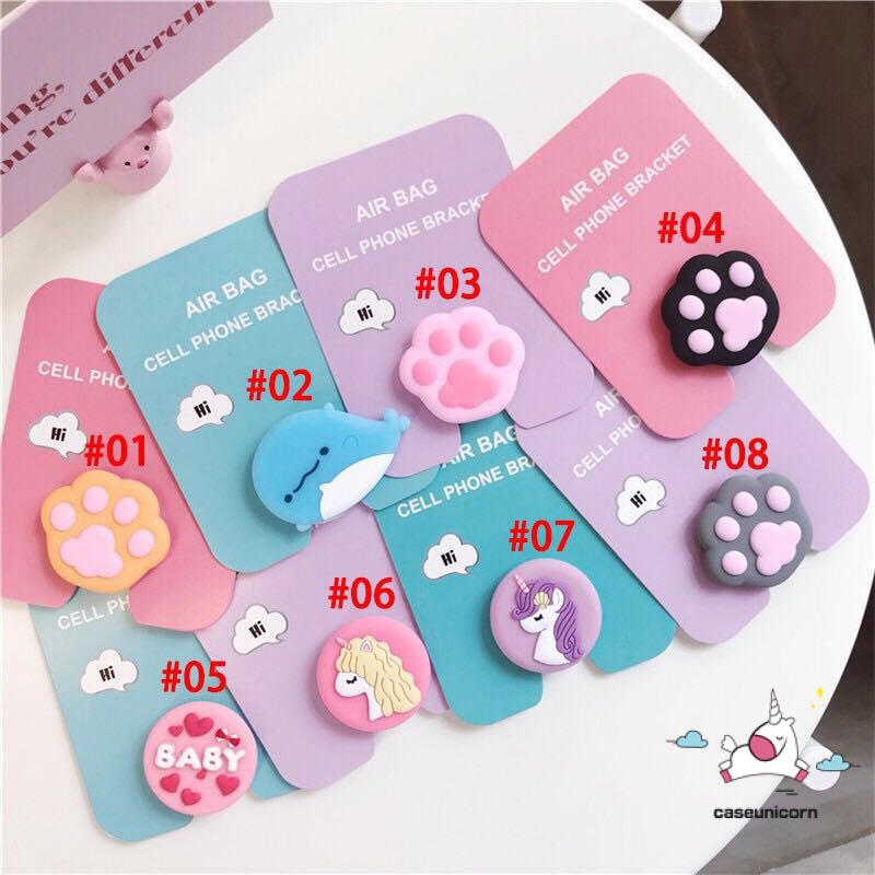 Giá đỡ điện thoại kiểu bật hình thú vật 3D đáng yêu