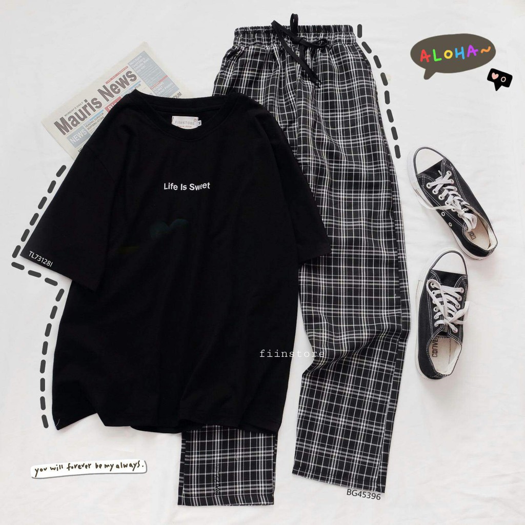[Ảnh thật] Quần Baggy Kẻ Caro Đen Trắng - Made by Fiin | BigBuy360 - bigbuy360.vn