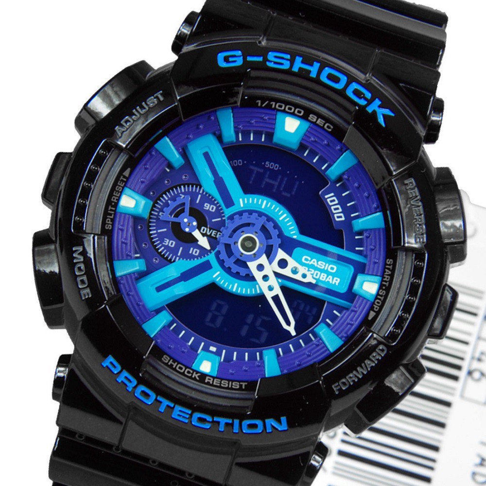 ĐỒNG HỒ NAM G SHOCK GA 110B 1A2 DÂY ĐEN BÓNG MẶT XANH