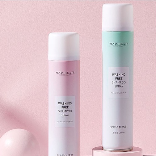 Dầu Gội Khô Maycreate Washing Free Shampoo 200ml - Giúp Sạch Tóc, Phồng Chân Tóc, Hương Thơm Dễ