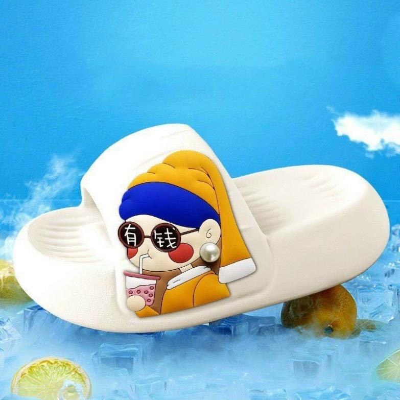 [2 Mẫu] Dép Bánh Mì Chao Unisex Nam - Nữ  Siêu Hot Họa Tiết Phi Hành Gia, Hot girl đế cao 4cm