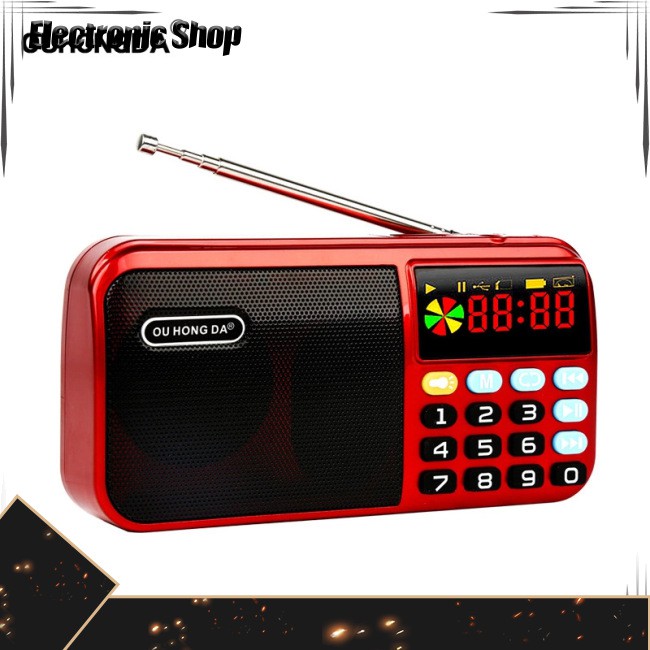 Đài Radio Fm Kỹ Thuật Số Mini Cầm Tay Hỗ Trợ Thẻ Nhớ Usb Tf Pin Lithium Mp3