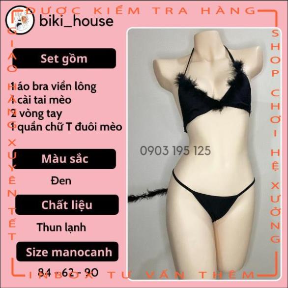 Đồ ngủ cosplay miêu nữ gợi cảm bikini sexy quyến rũ gợi cảm tặng kèm tai mèo đáng yêu BIKIHOUSE N735  - hot tiktok | BigBuy360 - bigbuy360.vn